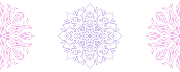 Hand-drawn vector illustration of a pink floral ornament pattern