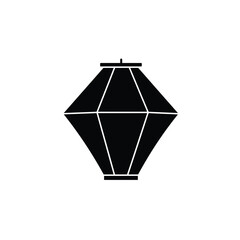 Black paper lantern icon white