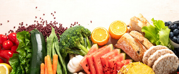 Selection of  high fiber rich food.