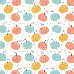 Halloween pumpkin seamless pattern vector art icon illustration