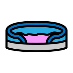 Cat Bed Vector Filled Icon Design