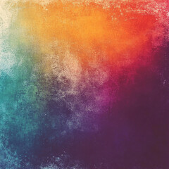 Fototapeta premium Grunge textured background with colorful gradient blend of orange, purple, red, and teal tones 