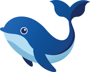 Obraz premium Vector illustration of a Whale on a white background