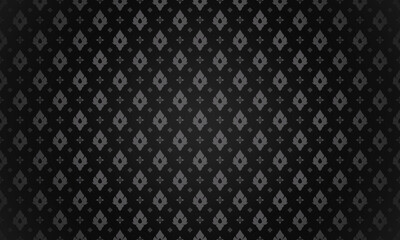 Luxury Thai pattern gray flame on black background vector illustration. Lai Thai element pattern. Memorial service events