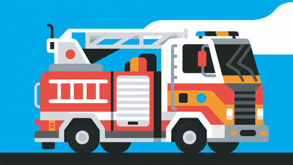 illustration of a sophisticated fire fighting vehicle vector design template