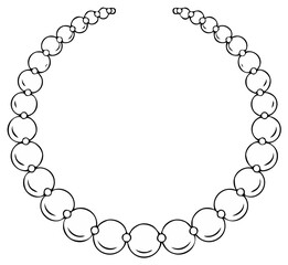 Fototapeta premium Elegant Beaded Frame Made of Spheres, Dotted Circle Edge, Empty Space, Outline