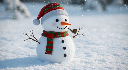 Obraz premium Snowy snowman winter scene