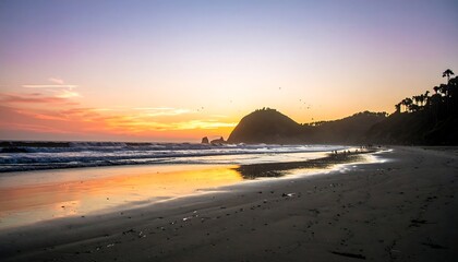 Sunset beach scene