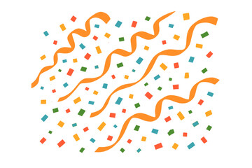 Fototapeta premium Confetti burst effect vector illustration. Colorful party popper explosion with flying ribbons. Festive background for celebration, birthday, anniversary, carnival, or holiday event.