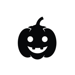 Black pumpkin face icon white