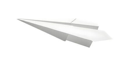 Paper airplane isolated on transparent background for travel and freedom concept