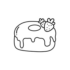 Cute cartoon donut dessert hand drawn doodle