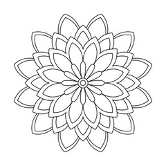 Bloom orbit center mandala coloring book page
