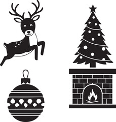  Festive Christmas vector with tree, gifts, ornaments, snowflakes, and bright holiday colors.