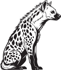Hyena Sitting Profile Black and White animal wild animal