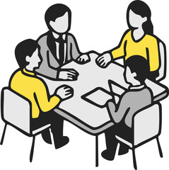 isometric vector illustration of business person doing job