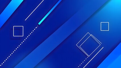 Abstract blue geometric background with diagonal lines and shapes