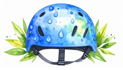 A Simple Canoe Helmet with Water Drops