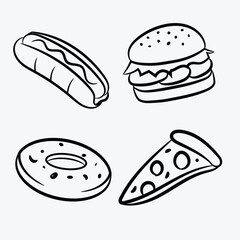 Minimal Fast Food Doodle set