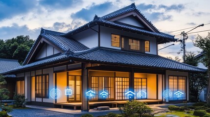 Fototapeta premium Smart Home in Japan: Modern Technology Meets Traditional Design