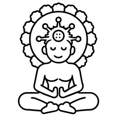 Meditating Mindful Virus Icon
