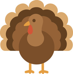 Simple Flat Design Turkey Graphic Illustration for Thanksgiving Celebration