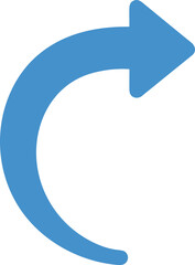 Minimalist Solid Curved Arrow Direction Sign Simple Graphic Element