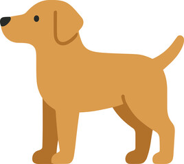 Simple Flat Design Standing Dog Illustration Animal Pet Companion