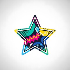 Colorful Star with Abstract Pattern