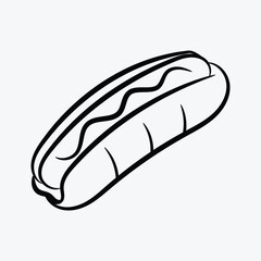 Hotdog Snack Doodle Illustration