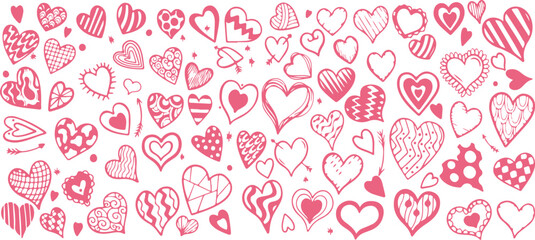 Heart Shape Vector Set – Love, Valentine, Romantic, Pattern, Symbol, Icon, Cute, Black, Pink, Outline, Minimal, Flat, Art, Design, Illustration, Creative, Abstract, Collection, Element