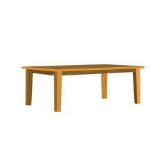 A simple, flat illustration of a light beige wooden shelf against a plain white background.