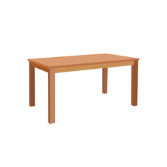 This is a simple, two-dimensional illustration of a light brown wooden dining table.