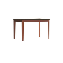 A clean, vector illustration of a simple, rectangular wooden dining table.