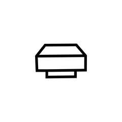 A simple, black outline vector graphic of a printer tray.