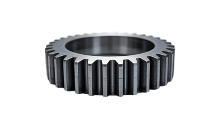 An isolated cogwheel, symbolizing industrial machinery and technological advancement.