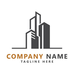 Modern city skyline city silhouette vector illustration in flat design