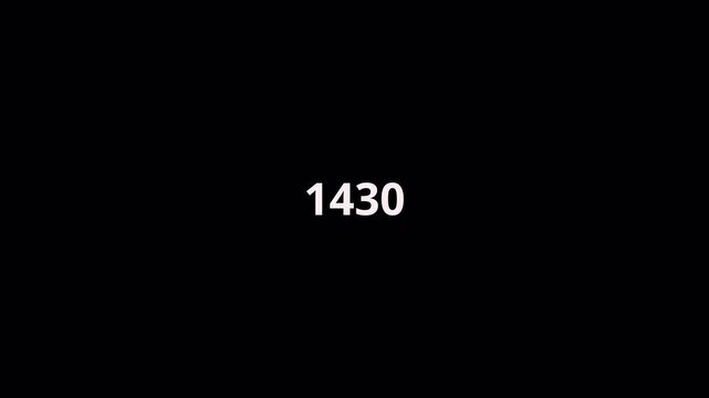  0 to 2000 number counter animation on a transparent background, 2000 animated counting numbers from 0 to 2000 with Alpha channel, 2000 number counting in 4K.
