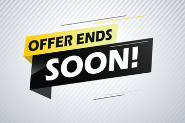 Offer ends soon. Poster flyer banner. Special offer price sign. Advertising discounts symbol. Thought speech bubble with quotes. Offer ends soon chat think megaphone message
