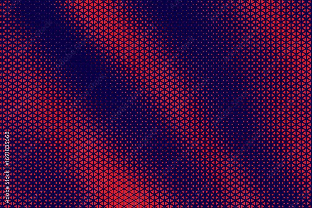 Poster abstract background with red triangle dots. triangle halftone geometric background. halftone triangu