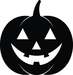 Smiling Jack-o'-Lantern Silhouette Icon
