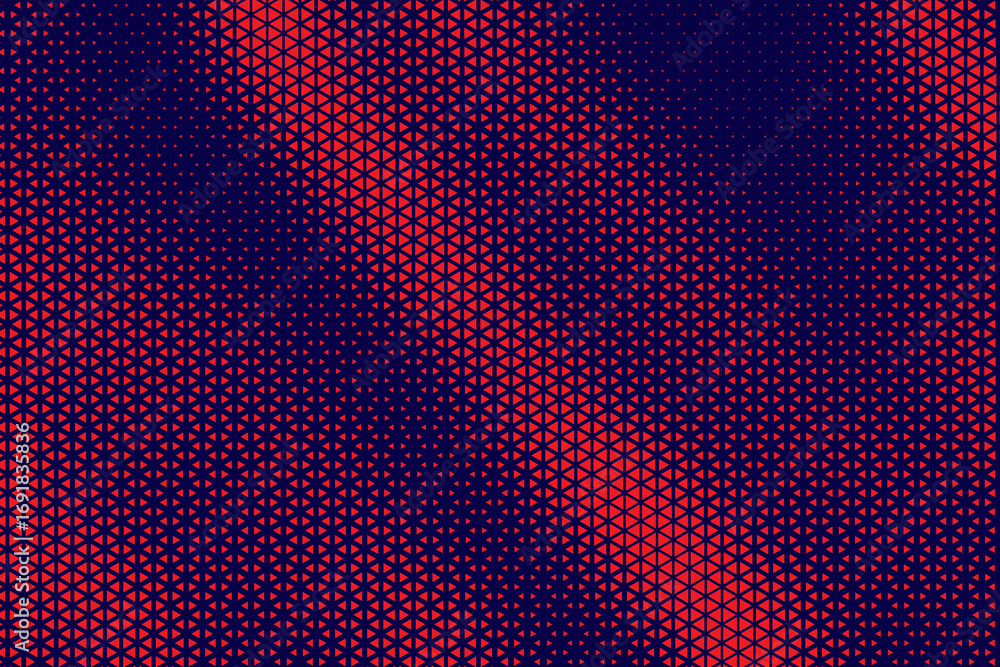 Poster abstract background with red triangle dots. triangle halftone geometric background. halftone triangu