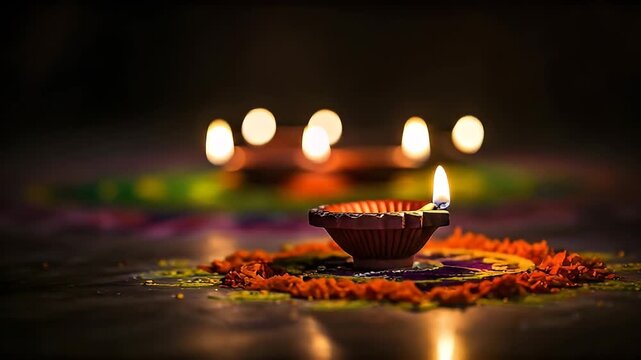 lit diya lamp diwali celebration festive indian culture