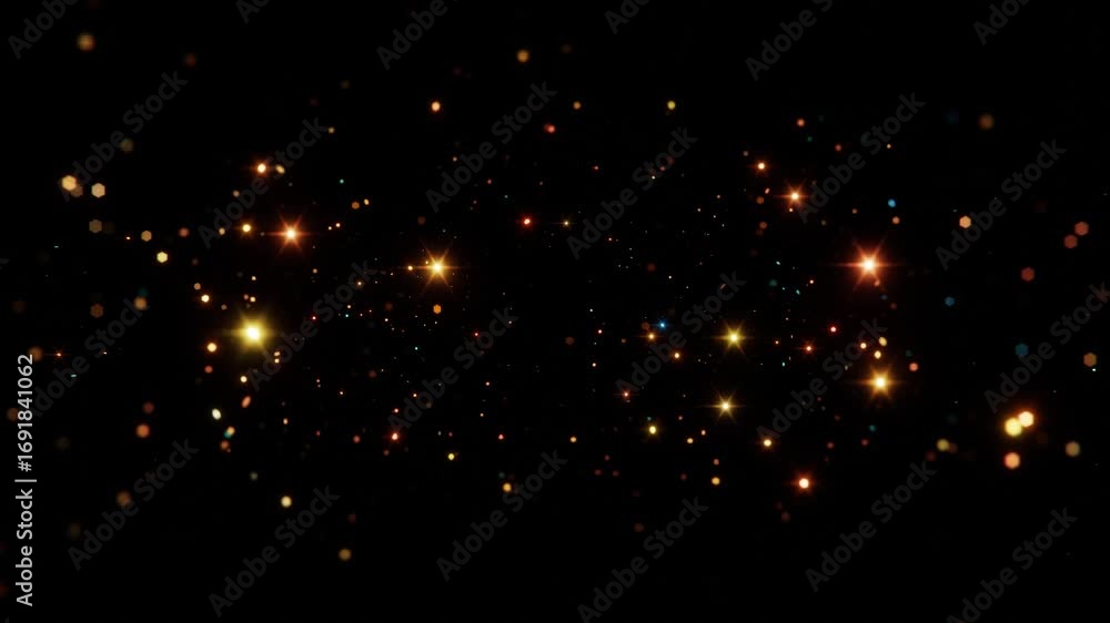 Sticker star rain. abstract motion background shining colorful particles. shimmering glittering particles wi