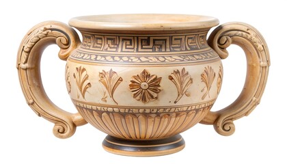 Ornate ceramic vase with detailed Greek-style designs