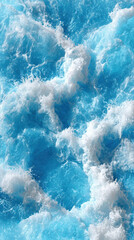 Vibrant blue ocean waves create dynamic and energetic scene, showcasing beauty of nature water flow and movement