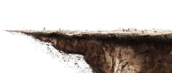 A rugged terrain with dramatic cliff edges.