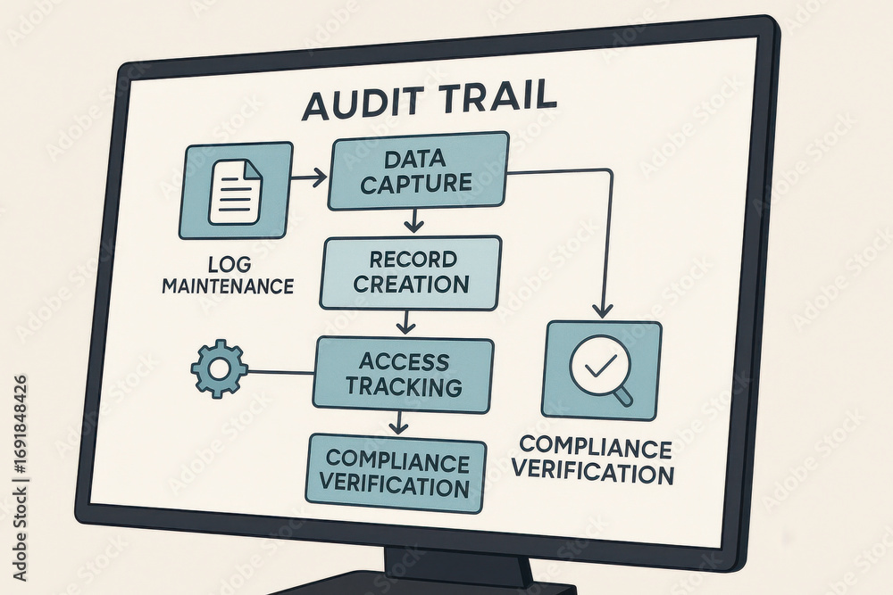 Poster audit trail data capture record creation access tracking compliance verification process