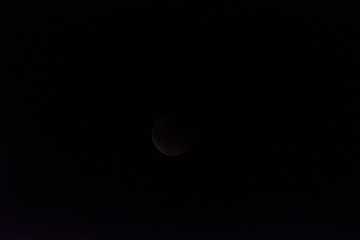 Subtle Beauty of a Partial Lunar Eclipse in the Vast Night Sky
