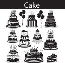 Home cake logo template  Symbol and icon of home cake industry illustration of a home and a cake  a cake production or cake shop.